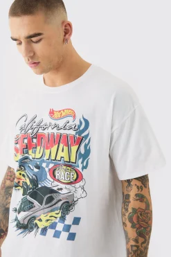 Oversized Hotwheels Racing License T-shirt | BoohooMAN UK