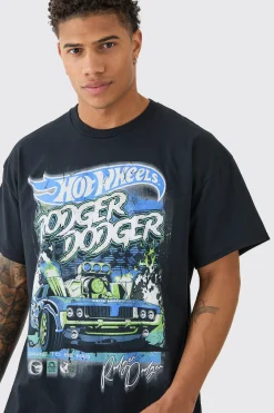 Oversized Hotwheels Racing License Print T-shirt | BoohooMAN UK