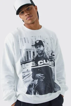 Oversized Ice Cube License Sweat | BoohooMAN UK