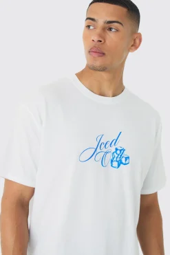 Oversized Iced Out Back Print T-Shirt | BoohooMAN UK
