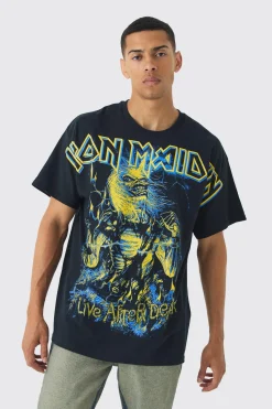 Oversized Iron Maiden Large Scale License Print T-Shirt | BoohooMAN UK