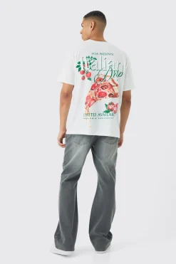 Oversized Italian Drip Back Print T-Shirt | BoohooMAN UK