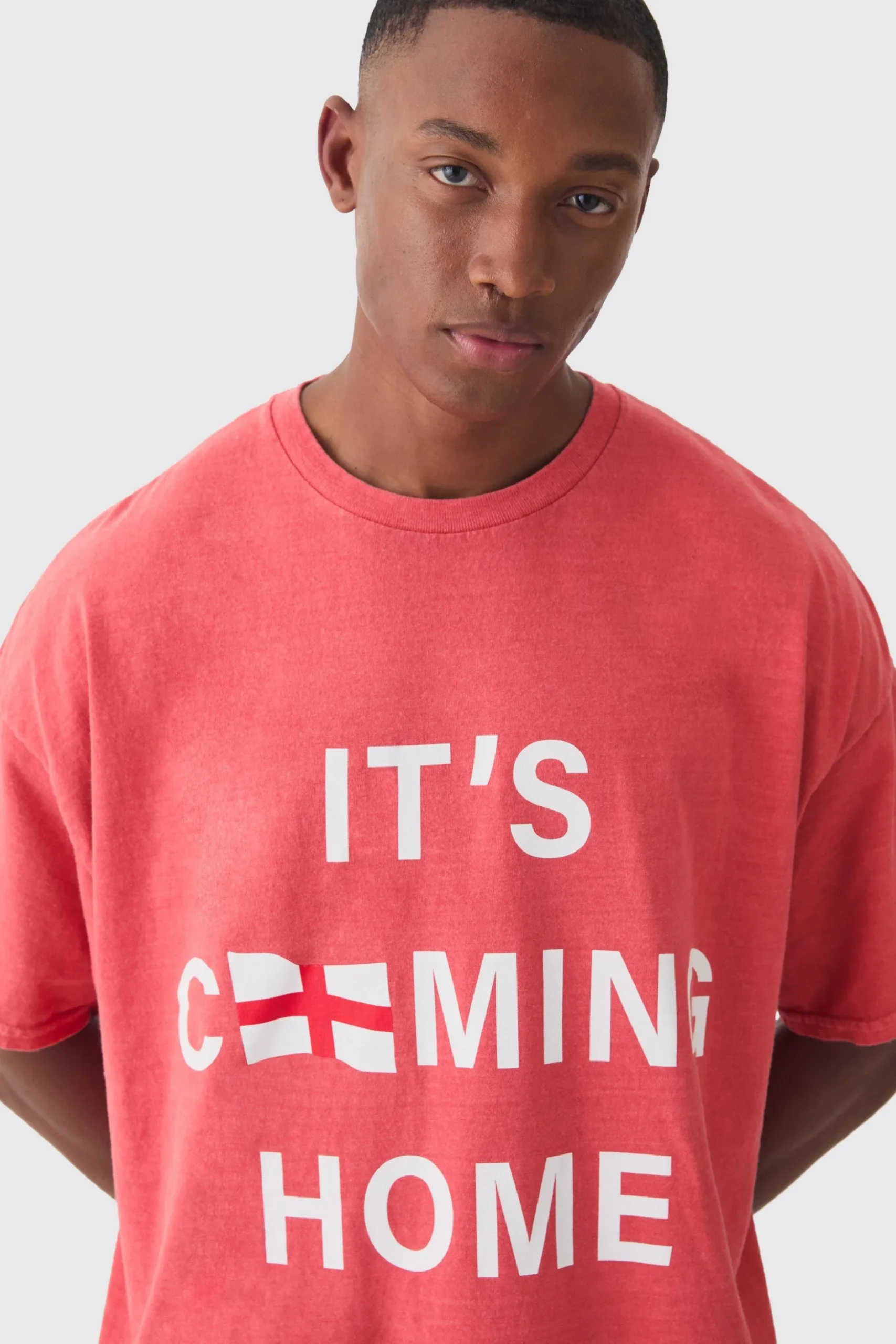 Oversized It's Coming Home England Washed T-shirt | BoohooMAN UK