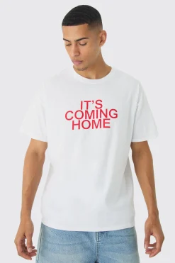 Oversized It's Coming Home England Print T-Shirt | BoohooMAN UK