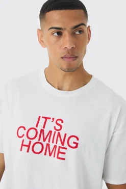 Oversized It's Coming Home England Print T-Shirt | BoohooMAN UK