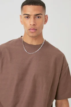 Oversized Jacquard Stripe T-shirt & Short Set | BoohooMAN UK
