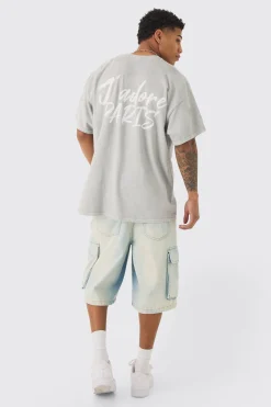 Oversized J'adore Paris Print T-shirt | BoohooMAN UK