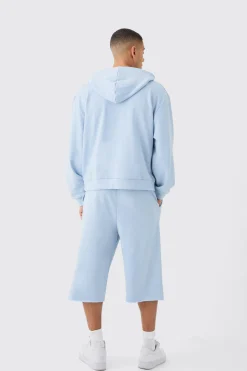 Oversized Jersey Heavyweight Jort | BoohooMAN UK