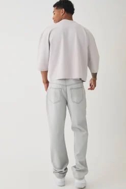 Oversized Jersey Twill Extra Boxy Half Sleeve T-shirt | BoohooMAN UK