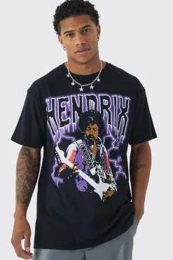 Oversized Jimi Hendrix License Print T-Shirt | BoohooMAN UK