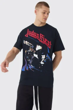 Oversized Judas Priest License Print T-Shirt | BoohooMAN UK