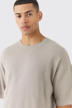 Oversized Knitted T-shirt | BoohooMAN UK