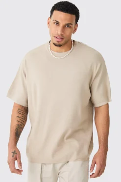 Oversized Knitted T-shirt | BoohooMAN UK