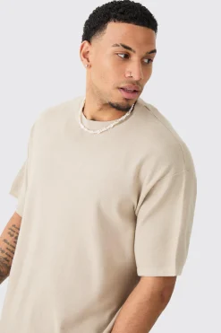 Oversized Knitted T-shirt | BoohooMAN UK