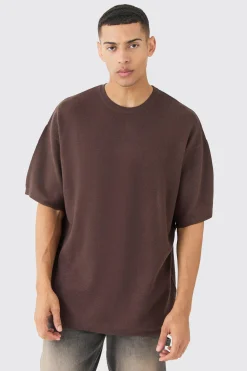 Oversized Knitted T-shirt | BoohooMAN UK