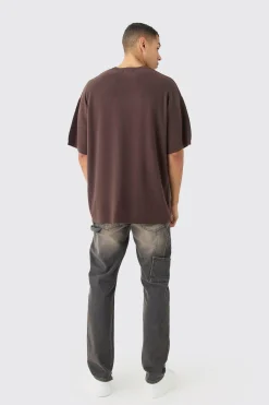 Oversized Knitted T-shirt | BoohooMAN UK