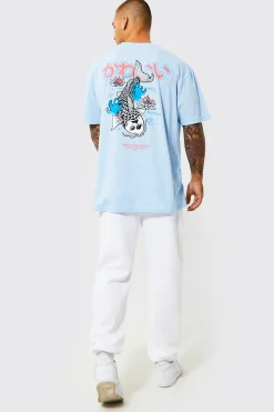 Oversized Koi Graphic T-shirt | BoohooMAN UK