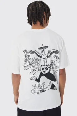 Oversized Kung Fu Panda License Print T-Shirt | BoohooMAN UK