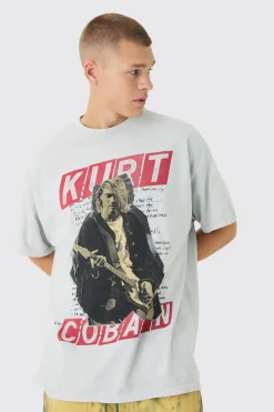 Oversized Kurt Cobain License Print T-Shirt | BoohooMAN UK