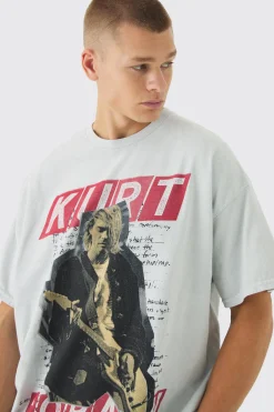 Oversized Kurt Cobain License Print T-Shirt | BoohooMAN UK