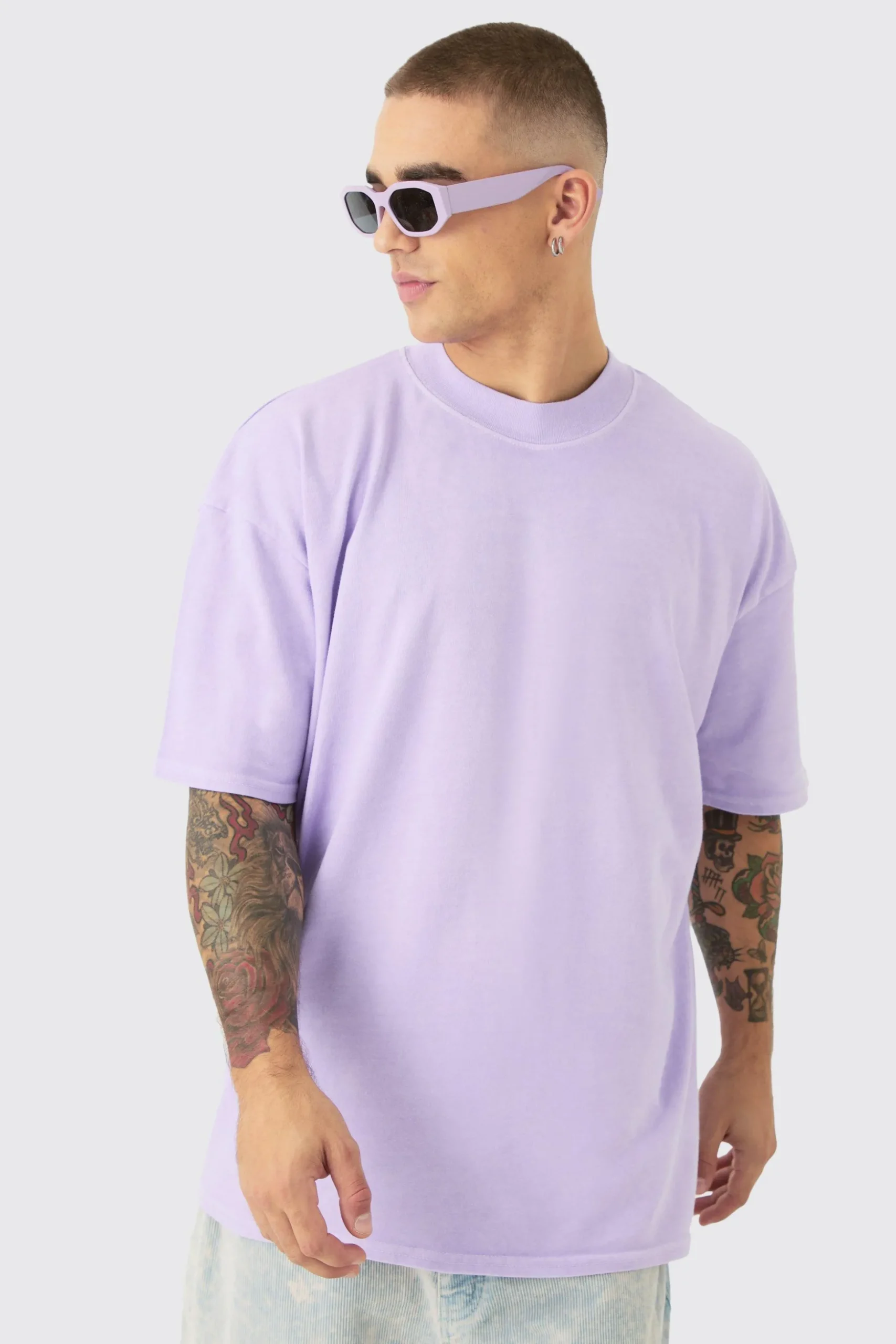 Oversized Landscape Picture Back Print T-shirt | BoohooMAN UK