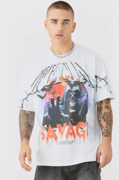 Oversized Large Graphic T-shirt | BoohooMAN UK