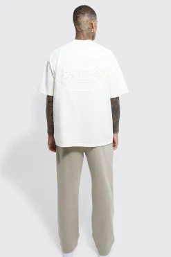 Oversized Large Homme Embossed T-shirt | BoohooMAN UK