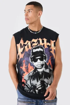 Oversized Large Scale Eazy-E License Tank | BoohooMAN UK