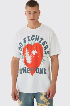 Oversized Large Scale Foo Fighters License T-Shirt | BoohooMAN UK