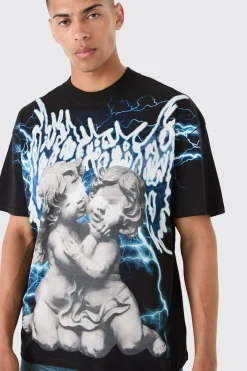 Oversized Large Scale Gothic Renaissance Graphic T-shirt | BoohooMAN UK