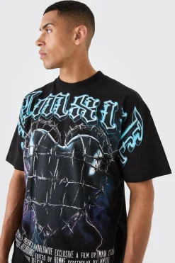 Oversized Large Scale Heart Graphic T-shirt | BoohooMAN UK