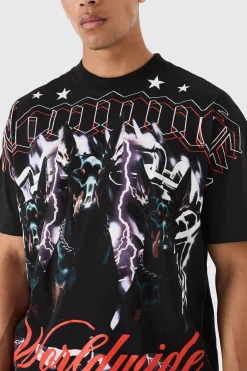 Oversized Large Scale Homme Dog Print T-shirt | BoohooMAN UK