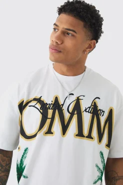 Oversized Large Scale Homme Palm Graphic T-shirt | BoohooMAN UK