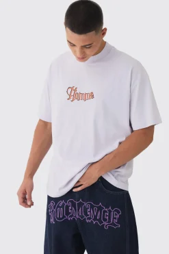 Oversized Large Scale Homme Tattoo Back Graphic T-Shirt | BoohooMAN UK
