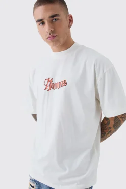 Oversized Large Scale Homme Tattoo Back Graphic T-Shirt | BoohooMAN UK