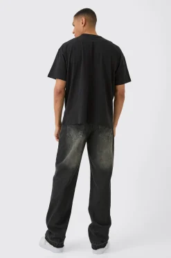 Oversized Large Scale Horse Wing Print T-Shirt | BoohooMAN UK