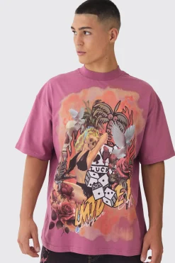 Oversized Large Scale Limited Edition Tattoo Graphic T-Shirt | BoohooMAN UK