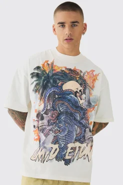 Oversized Large Scale Limited Edition Tattoo Graphic T-Shirt | BoohooMAN UK