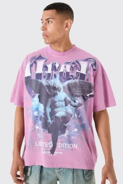 Oversized Large Scale OFCL Renaissance Print T-shirt | BoohooMAN UK