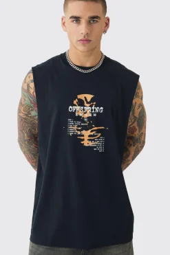 Oversized Large Scale Offspring Band License Tank | BoohooMAN UK