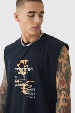 Oversized Large Scale Offspring Band License Tank | BoohooMAN UK