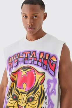 Oversized Large Scale Wu Tang License Tank | BoohooMAN UK