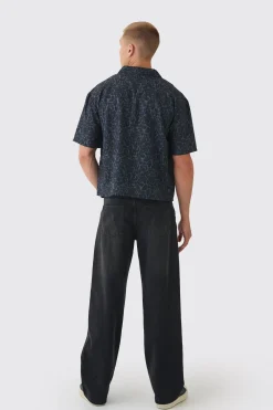 Oversized Leopard Print Revere Boxy Shirt | BoohooMAN UK