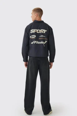Oversized Lightweight Twill Moto Long Sleeve Revere Shirt | BoohooMAN UK