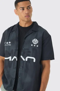 Oversized Lightweight Twill Moto Shirt | BoohooMAN UK