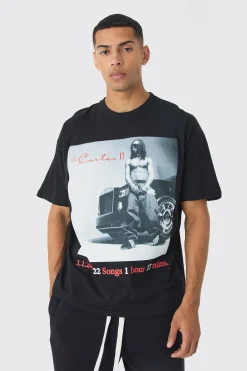 Oversized Lil Wayne Album License Print T-Shirt | BoohooMAN UK
