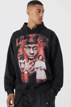 Oversized Lil Wayne License Hoodie | BoohooMAN UK