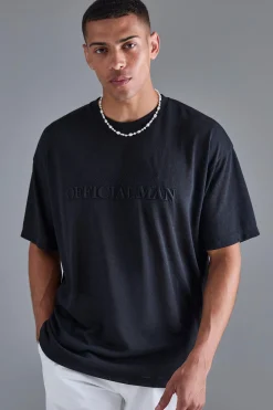 Oversized Limited 3D Embroidered Burnout Mesh T-shirt | BoohooMAN UK