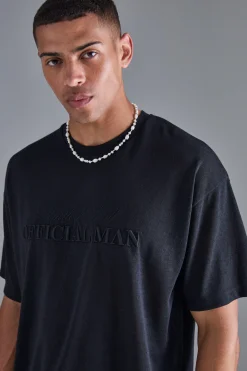 Oversized Limited 3D Embroidered Burnout Mesh T-shirt | BoohooMAN UK