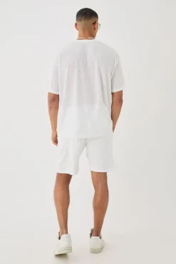 Oversized Limited 3D Embroidered Burnout Mesh T-shirt | BoohooMAN UK